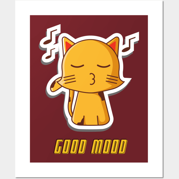 Cat Good Mood Wall Art by NickDsigns